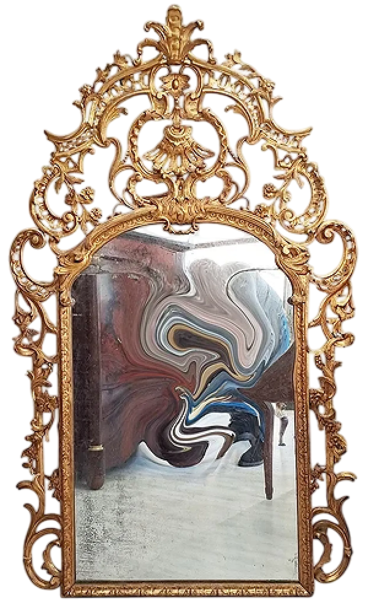 Specchiera in legno dorato, '700 10