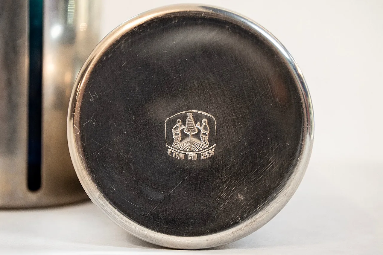 Coppia di bicchieri rivestiti in peltro, anni '70 4