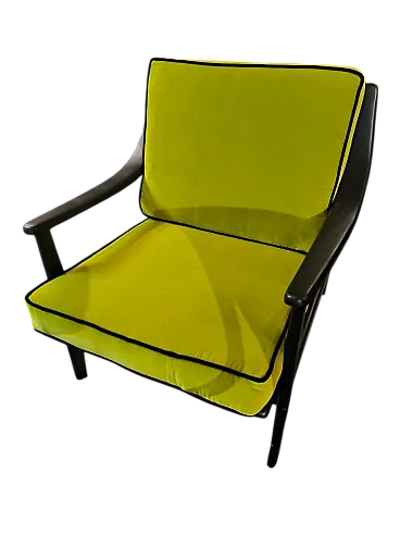 Pair of Scandinavian pistachio lounge chairs, 1950s