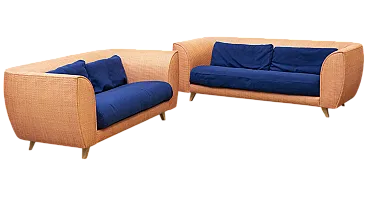 pair of Bon Ton Sofas by  Giuseppe Viganò for Bonacina, 1996
