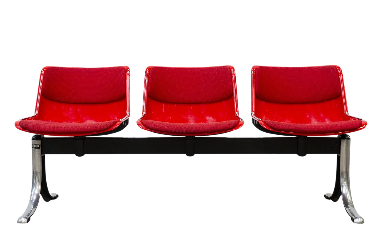 Panca a tre posti Modus di Osvaldo Borsani per Tecno 9