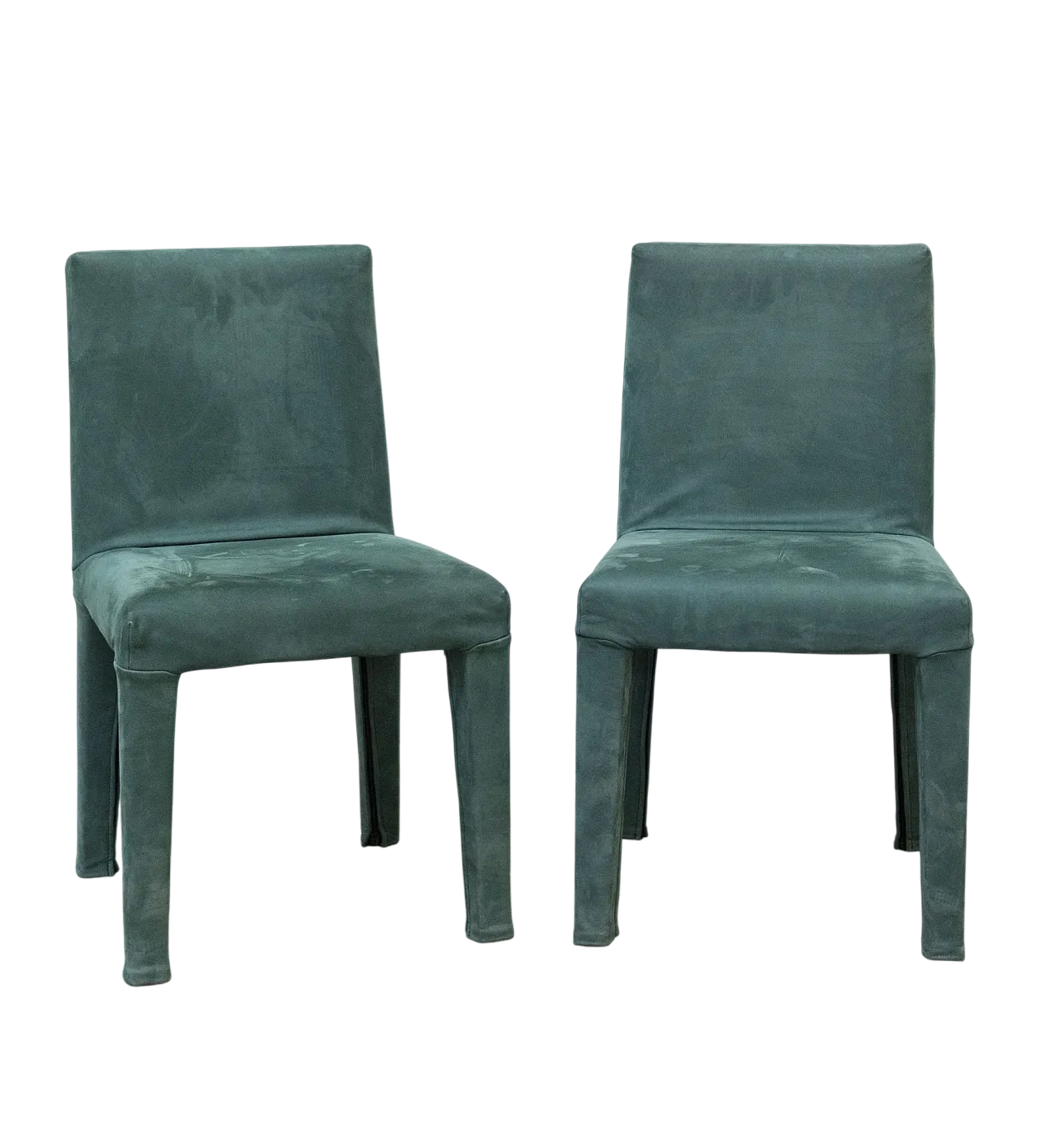 Pair of Luxurious Green Suede Chairs, 2000s 10