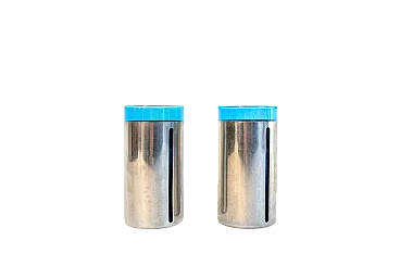 Coppia di bicchieri rivestiti in peltro, anni '70