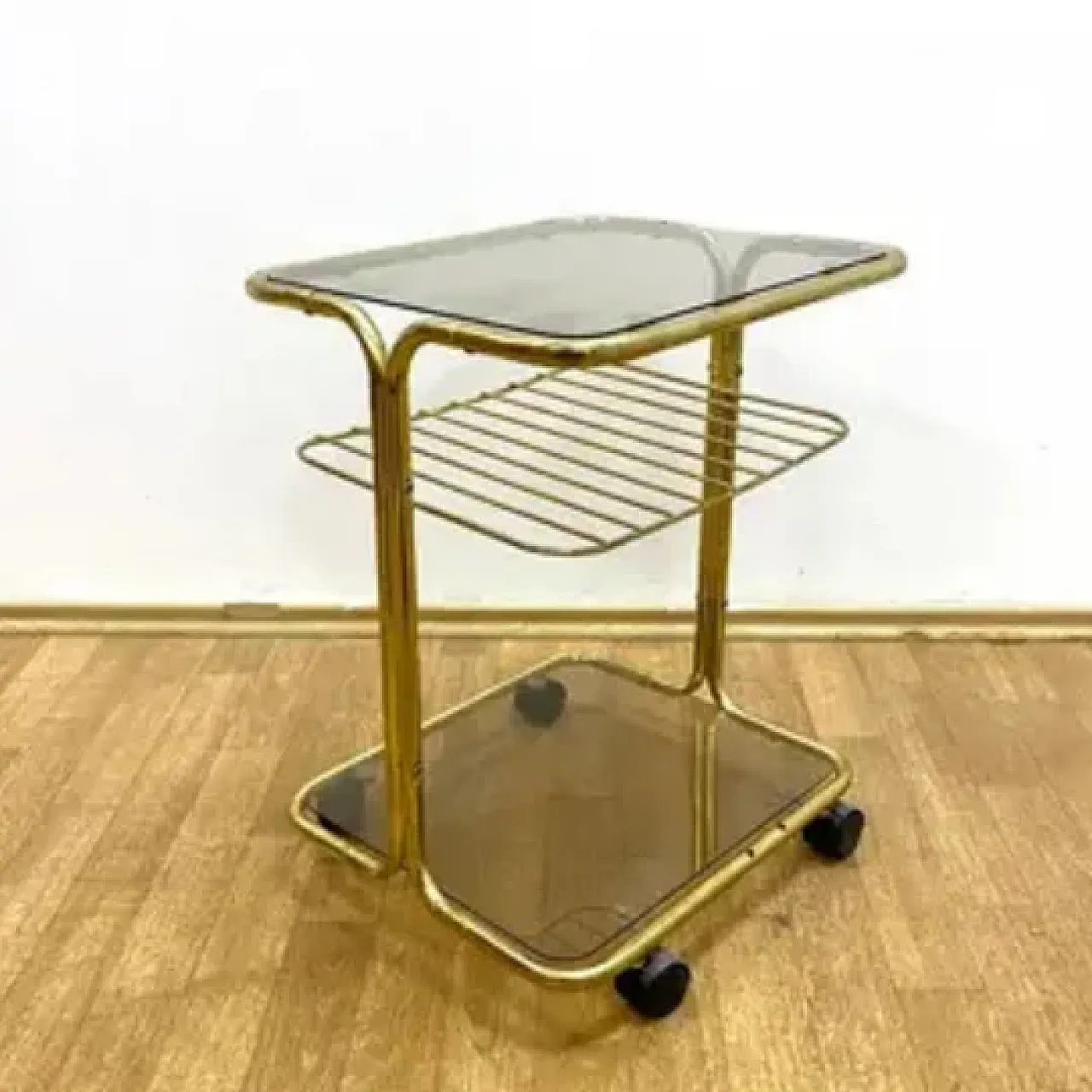 Chromed serving table on wheels, 1970s 3