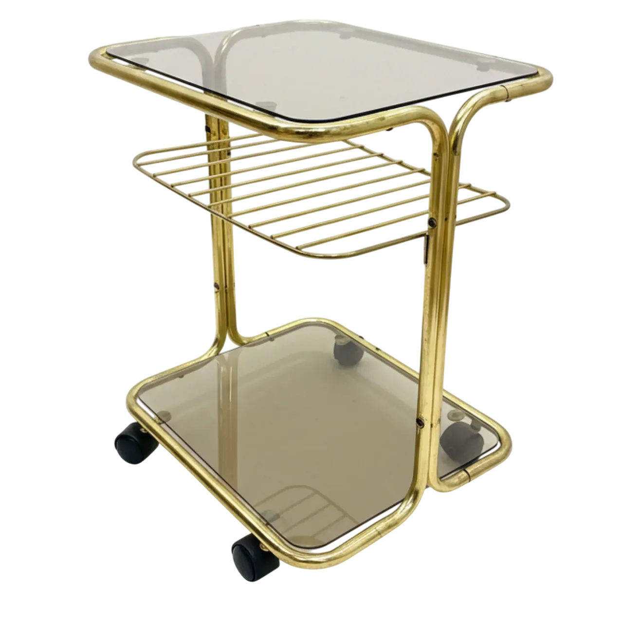 Chromed serving table on wheels, 1970s 10