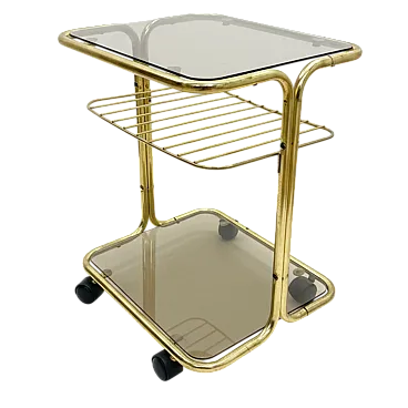 Tavolo da portata cromato su ruote, anni '70