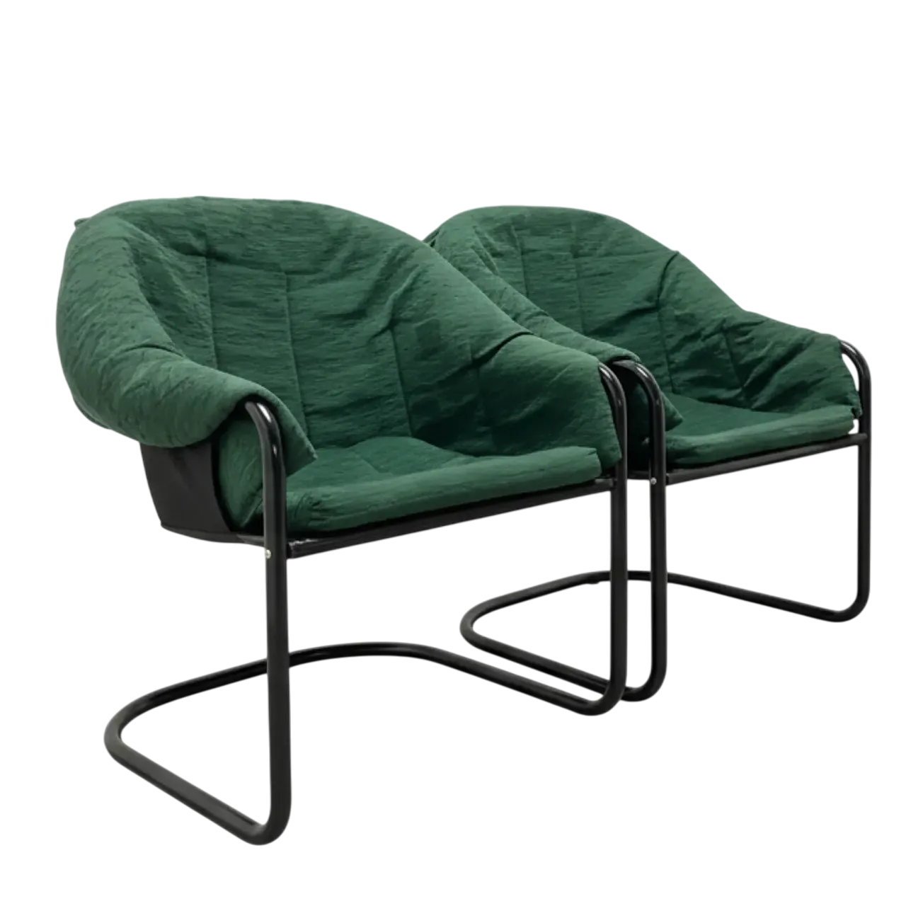 Coppia di poltrone FIAM in metallo e tessuto, fine '900 10