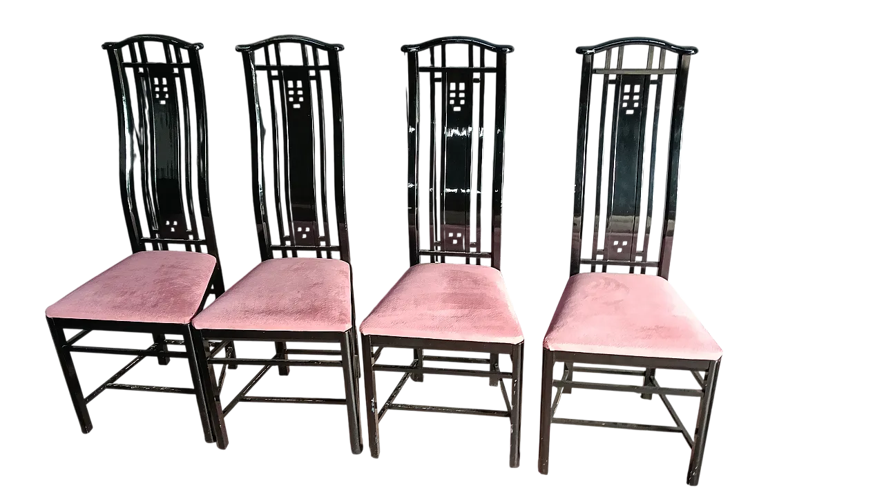 4 chairs by Giorgetti Meda, 80s 12