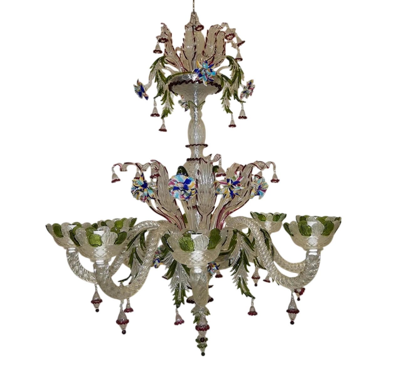 Lampadario in vetro di Murano, anni '70 17