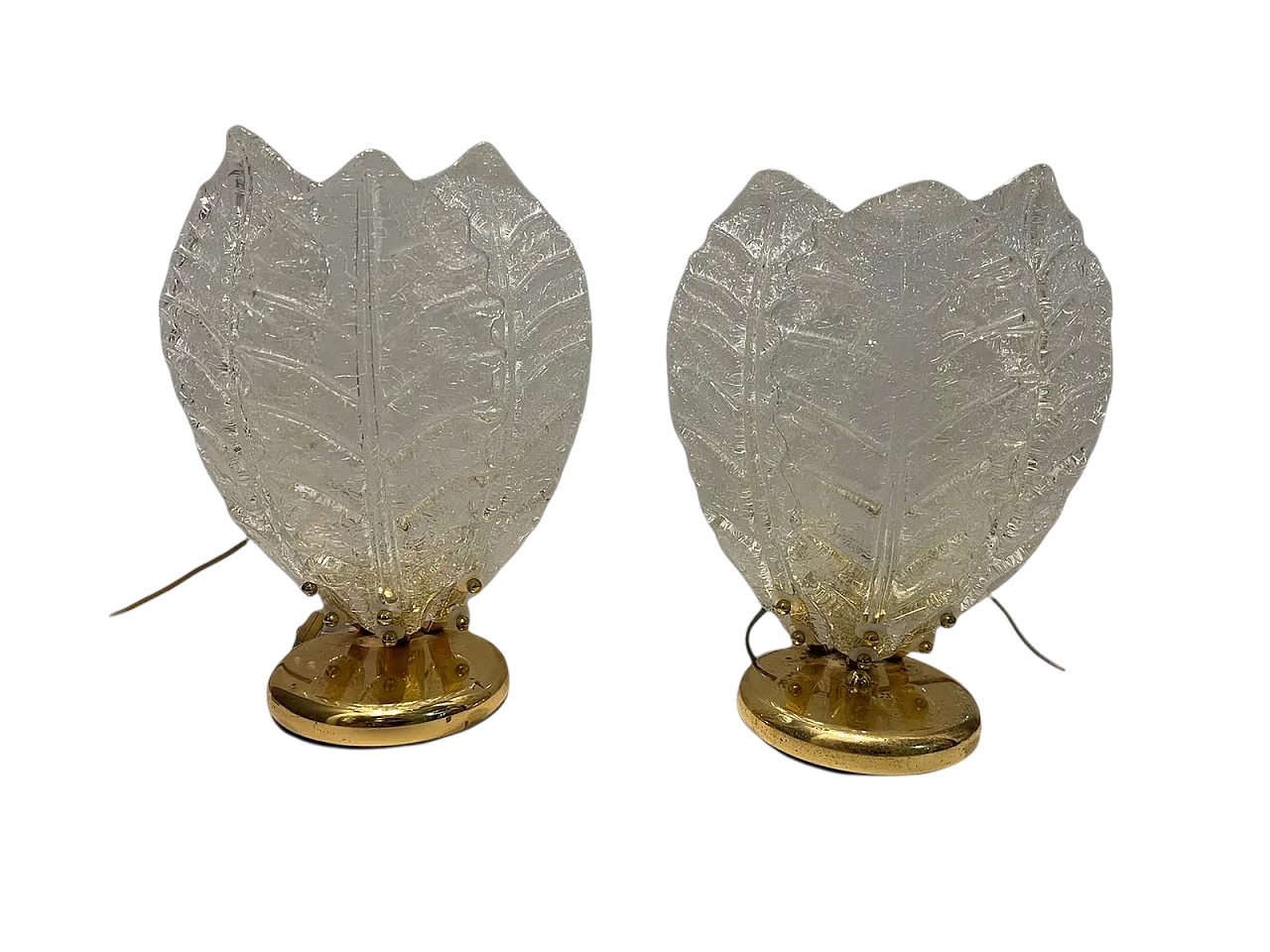 Coppia di lampade da tavolo in vetro di Murano, anni '70 8