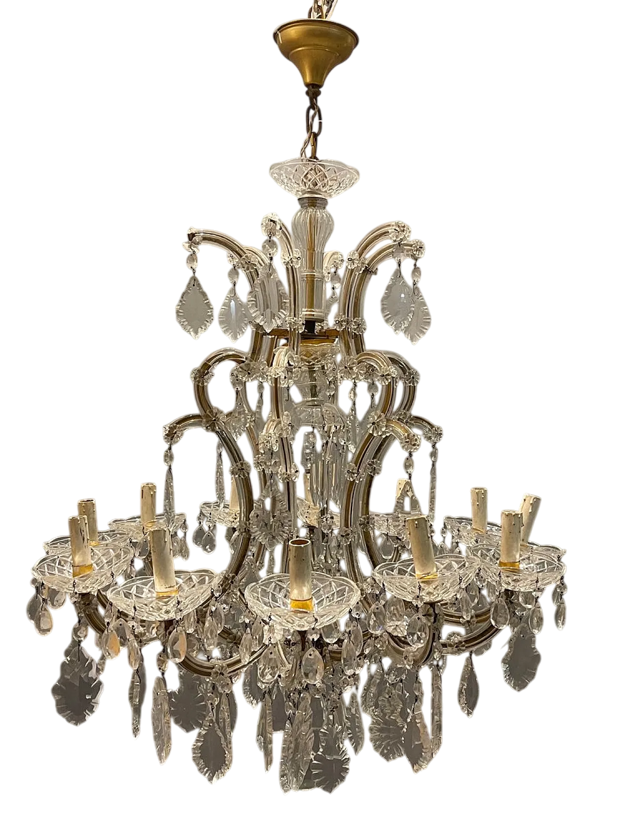 Large Murano crystal chandelier, Italy, 1950s 10
