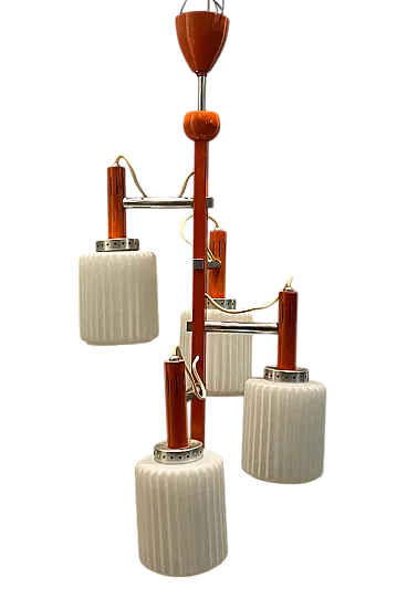 Mid-Century lamp in orange opaline glass, Italy