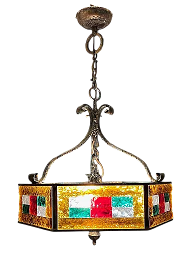 Rustic vintage lamp in Murano glass