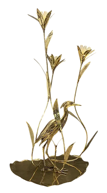 Lampada da terra grande in ottone di Cittone Oggi