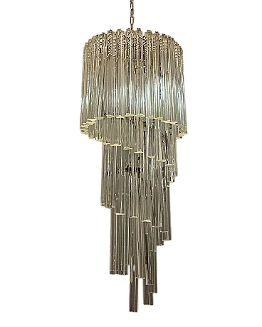 Lampadario grande a spirale in vetro di Murano, Italia