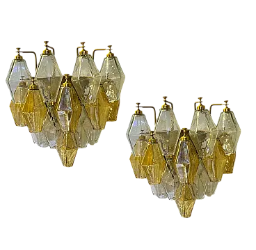 Coppia di Applique poligonali in vetro di Murano, Italia, anni '90