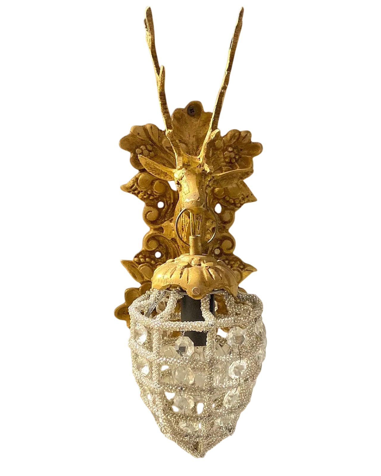 Applique a forma di testa di cervo con perle in cristallo, set di 2 9