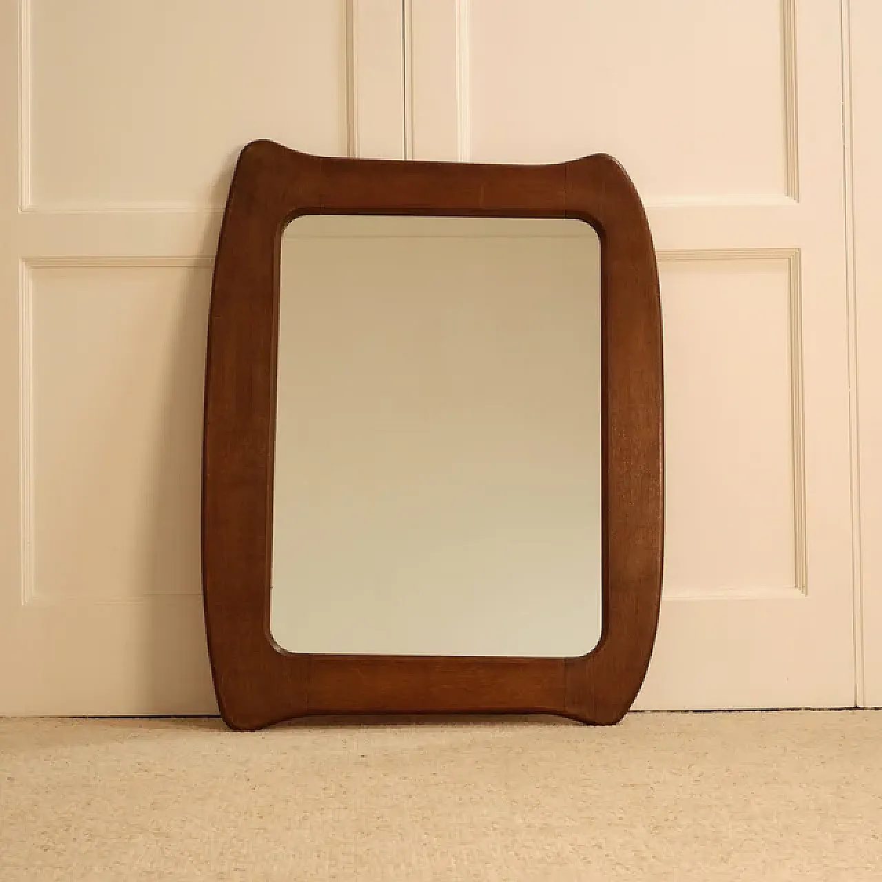 Specchio in legno organico, anni '60 1