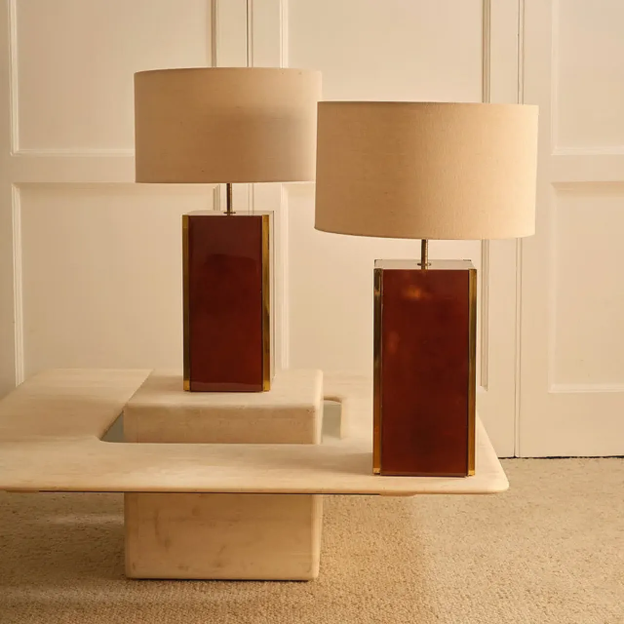 Pair of table lamps by Aldo Tura, 1970s 1