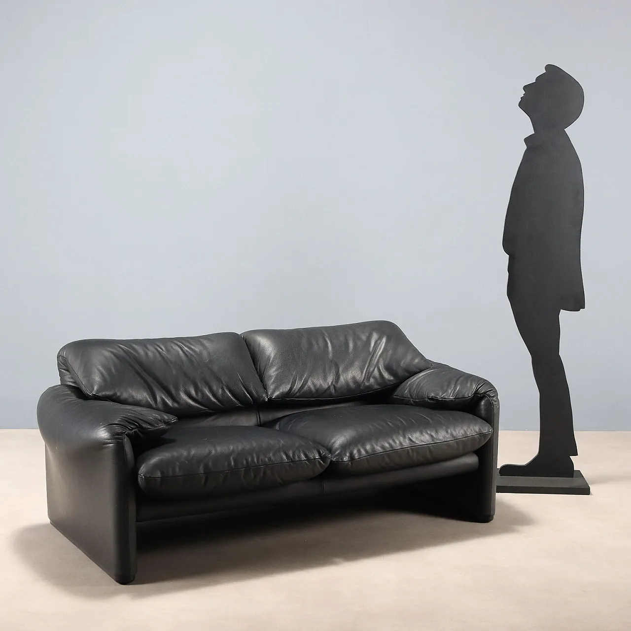 Sofa with foam padding and leather upholstery, 20th century 2