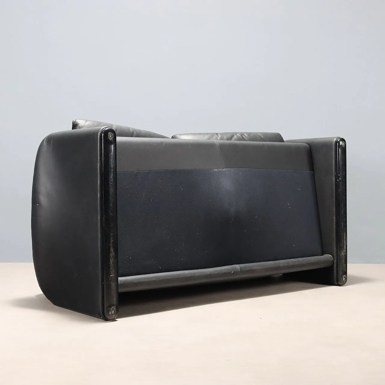 Sofa with foam padding and leather upholstery, 20th century 10