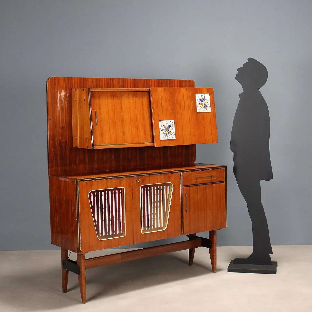 Sideboard in wood and ceramic by A. Giardini, 20th century 2
