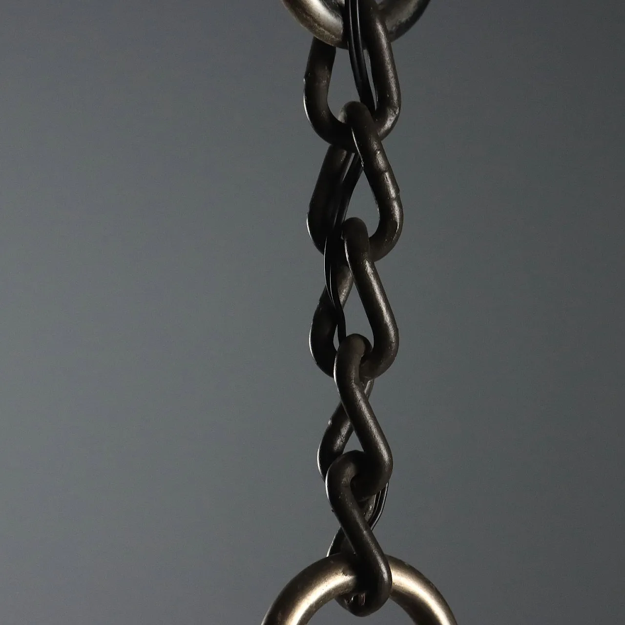 Lampada da soffitto, ottone brunito e vetro, '900 8