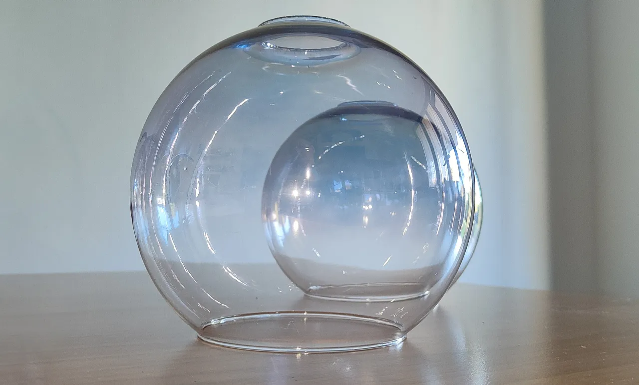 Space Age pendant lamp three blown glass spheres, 1970s 6