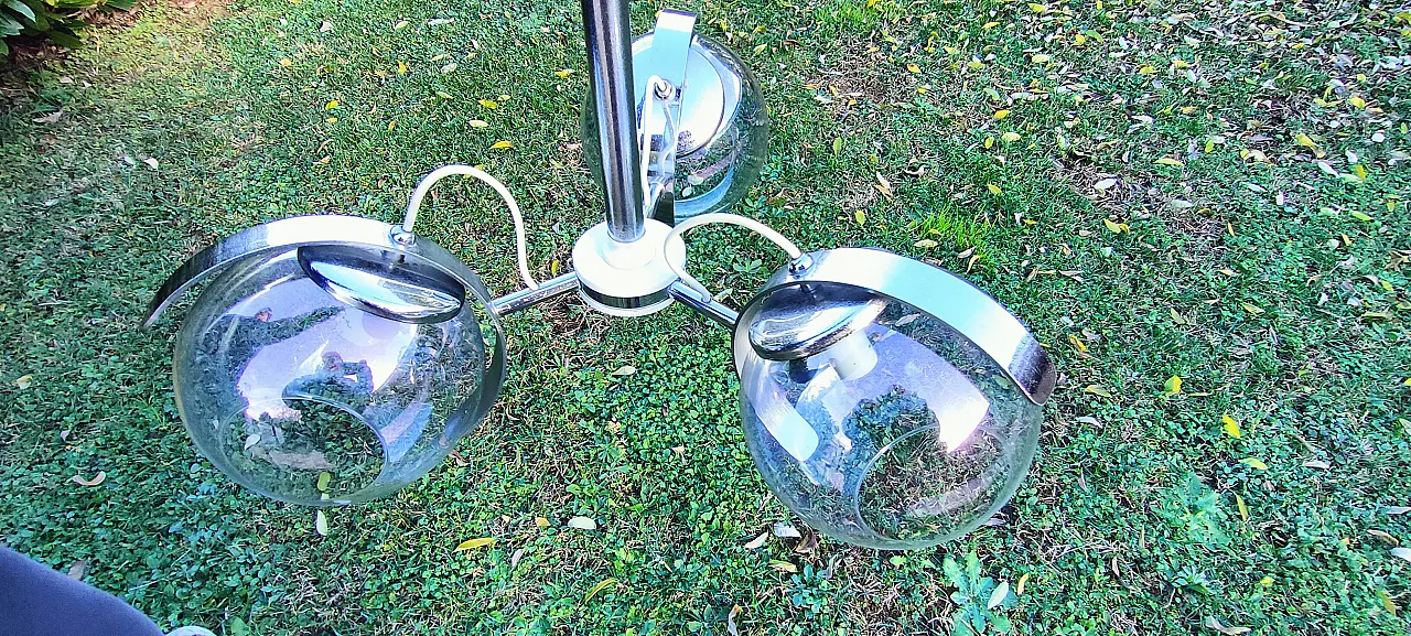 Space Age pendant lamp three blown glass spheres, 1970s 8
