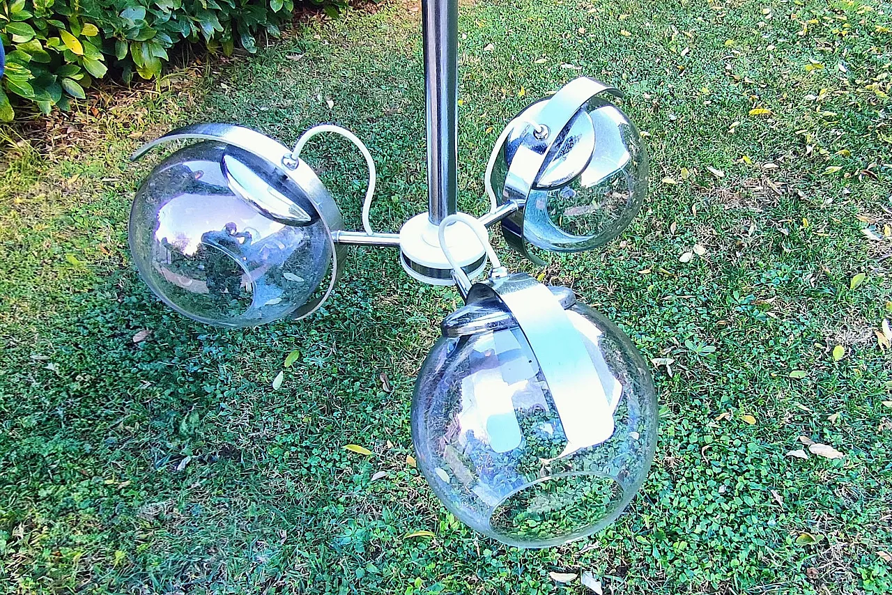 Space Age pendant lamp three blown glass spheres, 1970s 13
