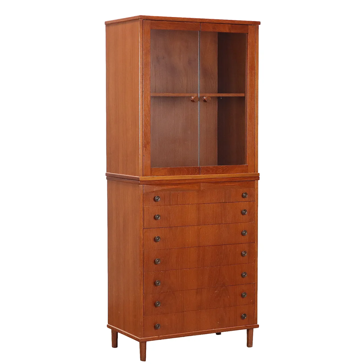 Mobile vetrina in teak e vetro, anni '60 1