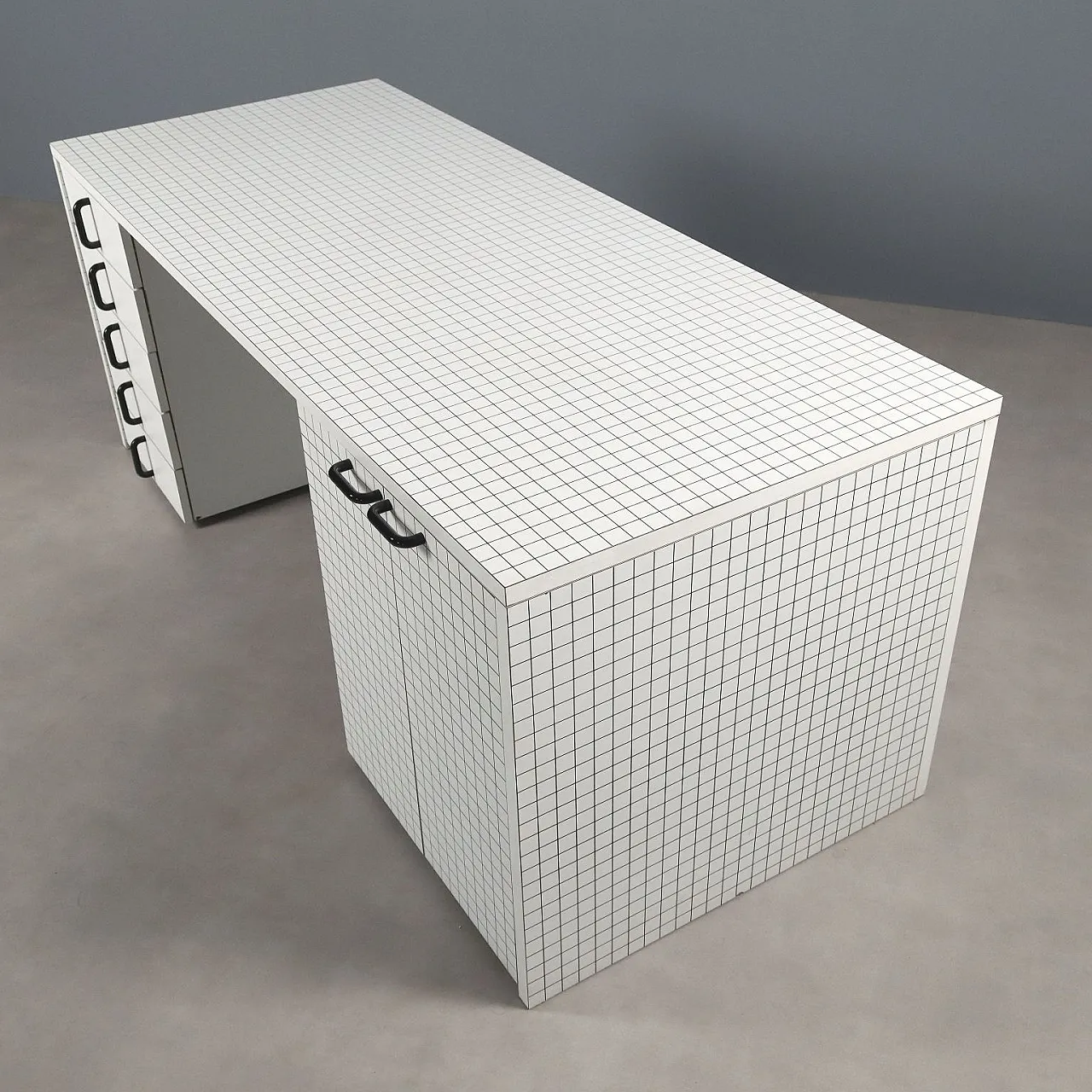 Scrivania in stile Quaderna in laminato, anni '80 3