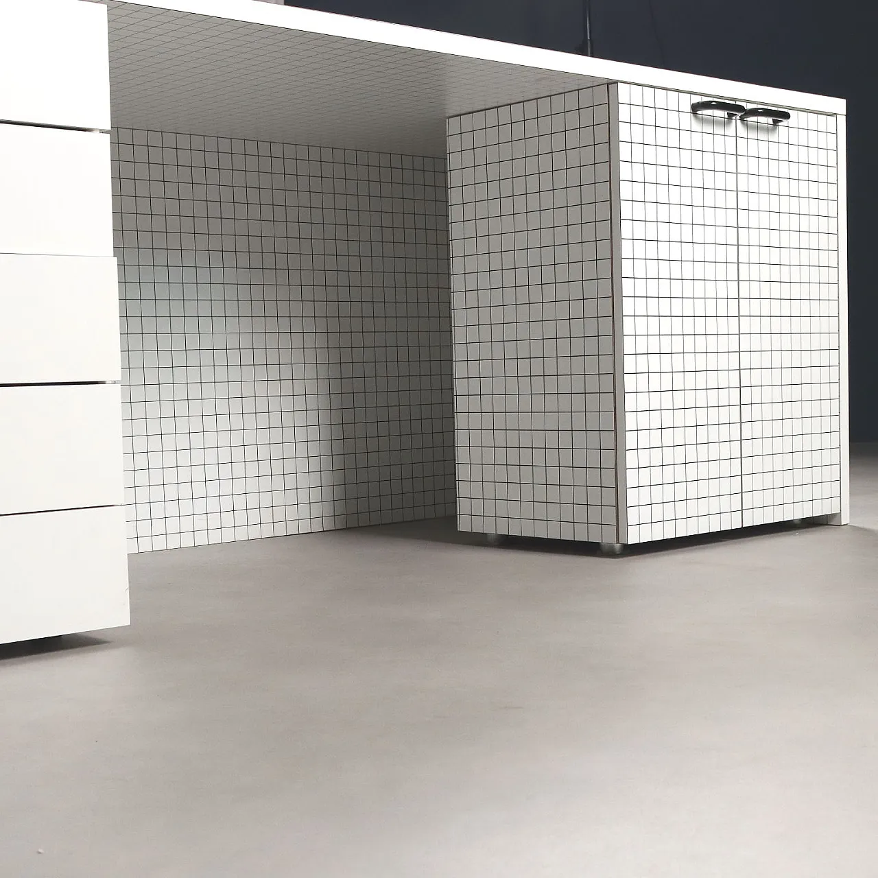 Scrivania in stile Quaderna in laminato, anni '80 6