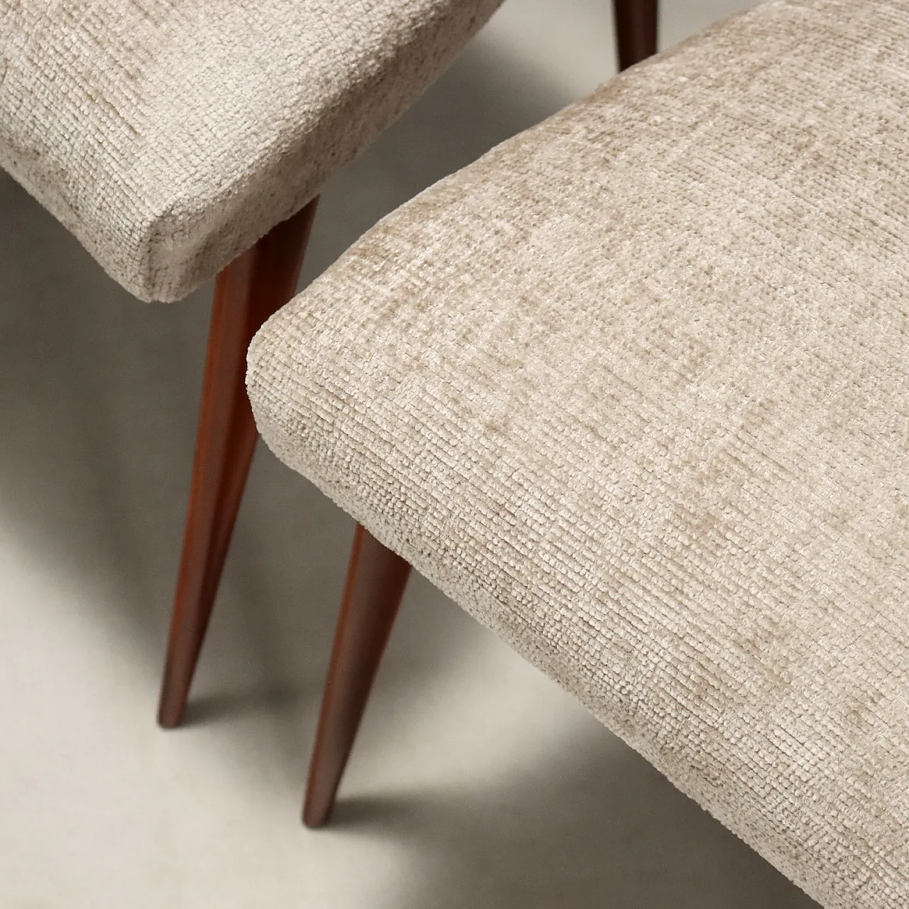 5 Sedie da pranzo in legno di faggio e tessuto, '900 9