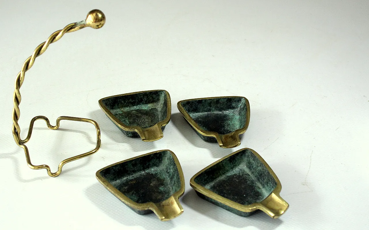 Posacenere impilabili in bronzo e ottone di Carl Auböck, anni '50 4