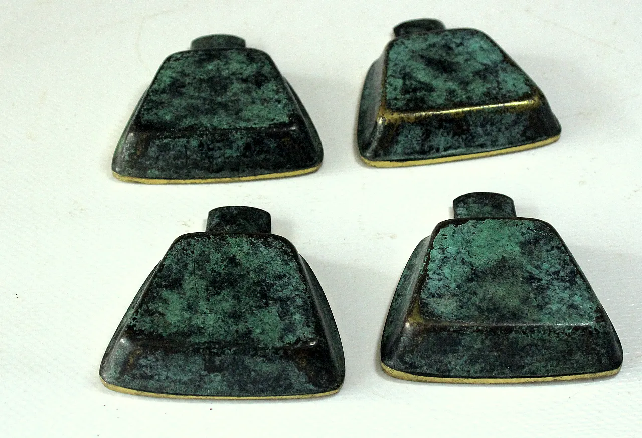 Posacenere impilabili in bronzo e ottone di Carl Auböck, anni '50 8