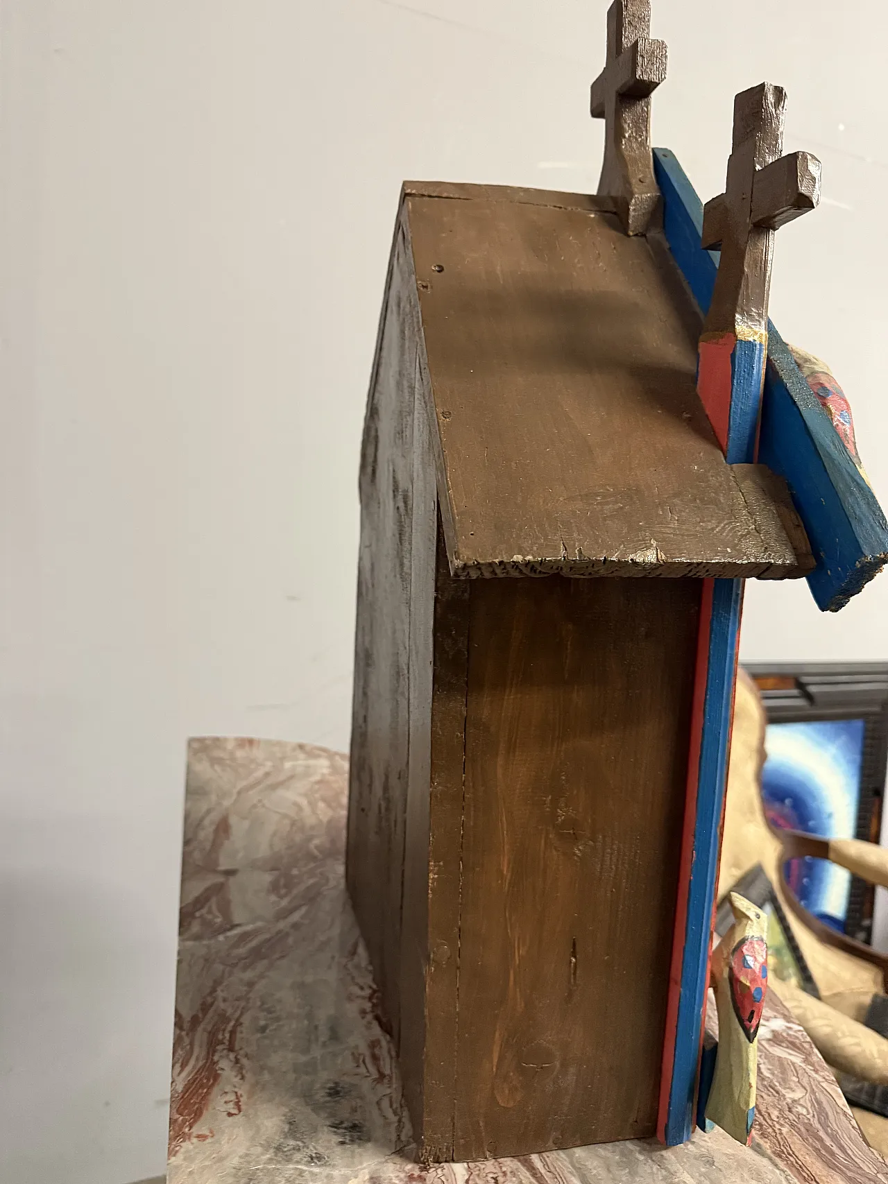 Wood sculpture and hut with Nativity, 20th century 7