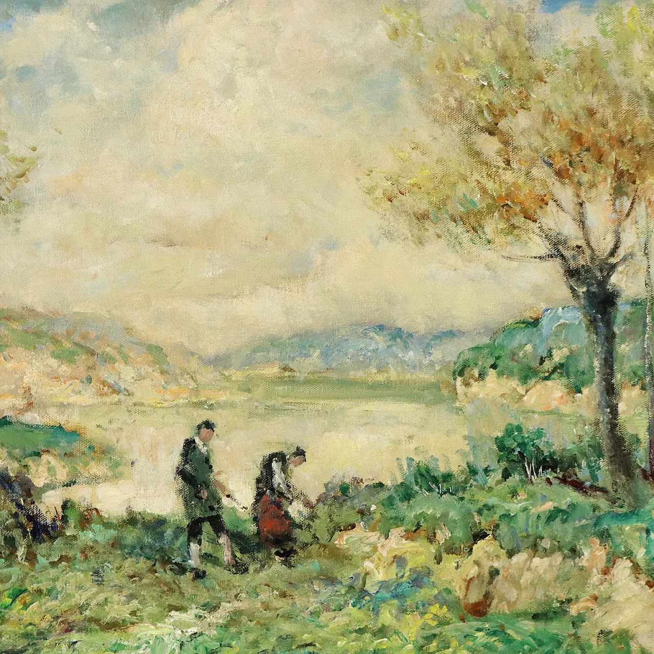 Paesaggio di campagna di Ivan Karpoff, olio su tela, anni '30 3