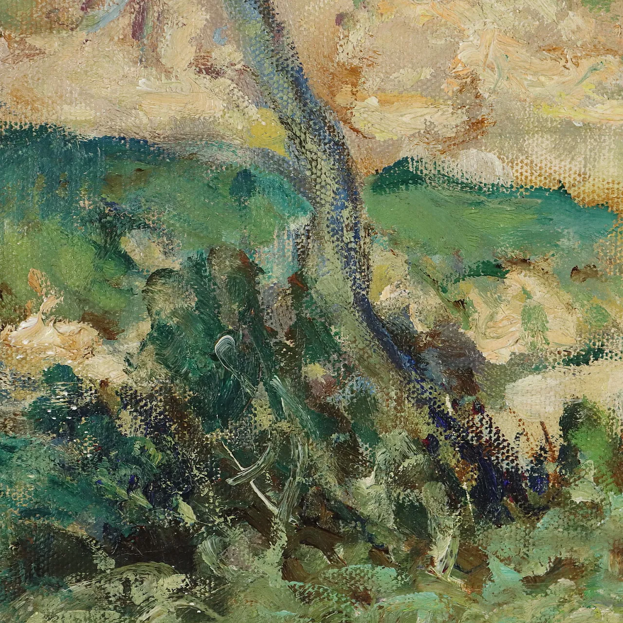 Paesaggio di campagna di Ivan Karpoff, olio su tela, anni '30 5