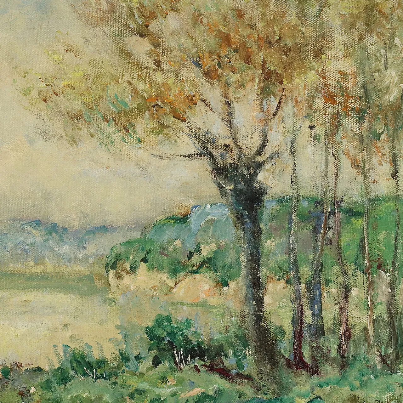 Paesaggio di campagna di Ivan Karpoff, olio su tela, anni '30 7