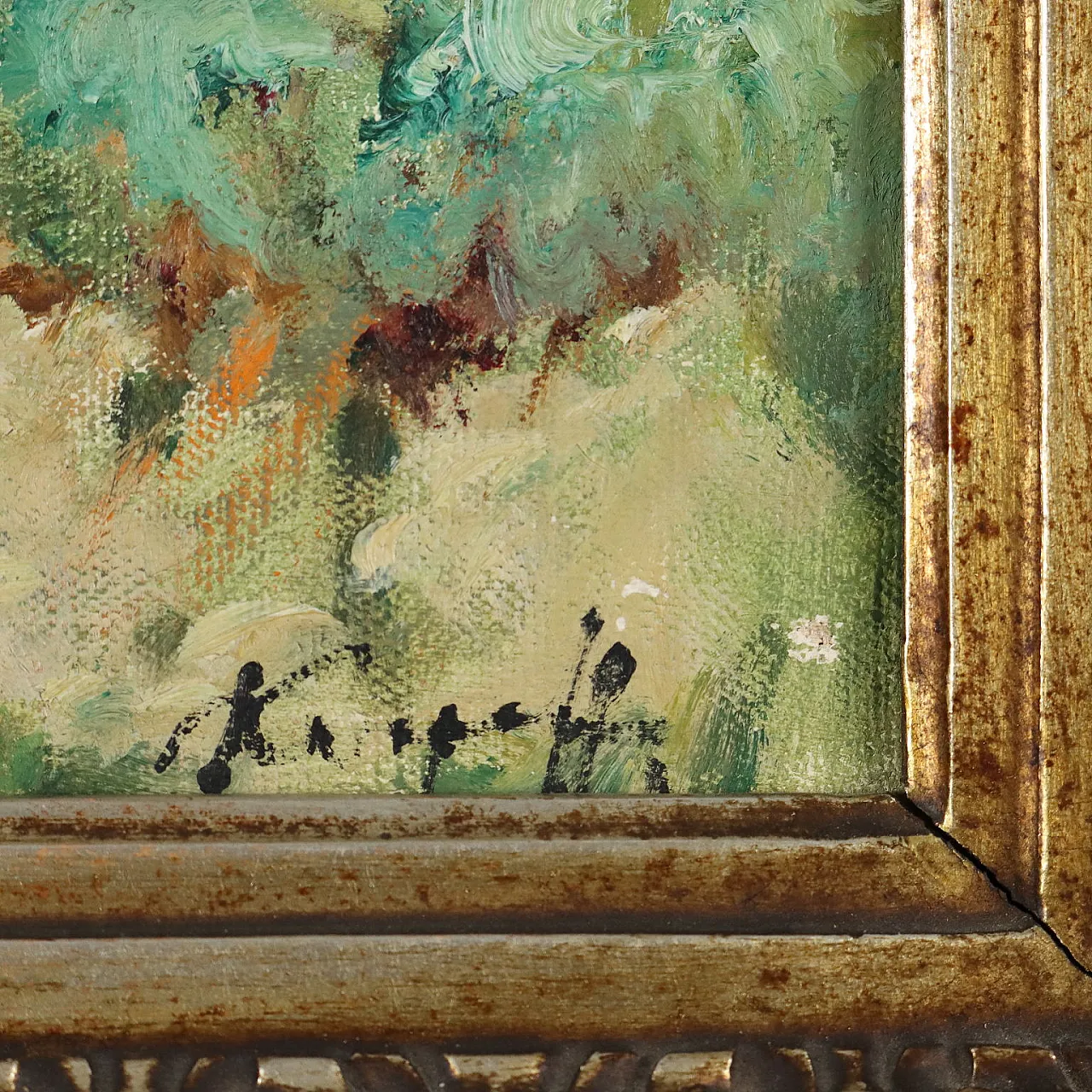 Paesaggio di campagna di Ivan Karpoff, olio su tela, anni '30 8