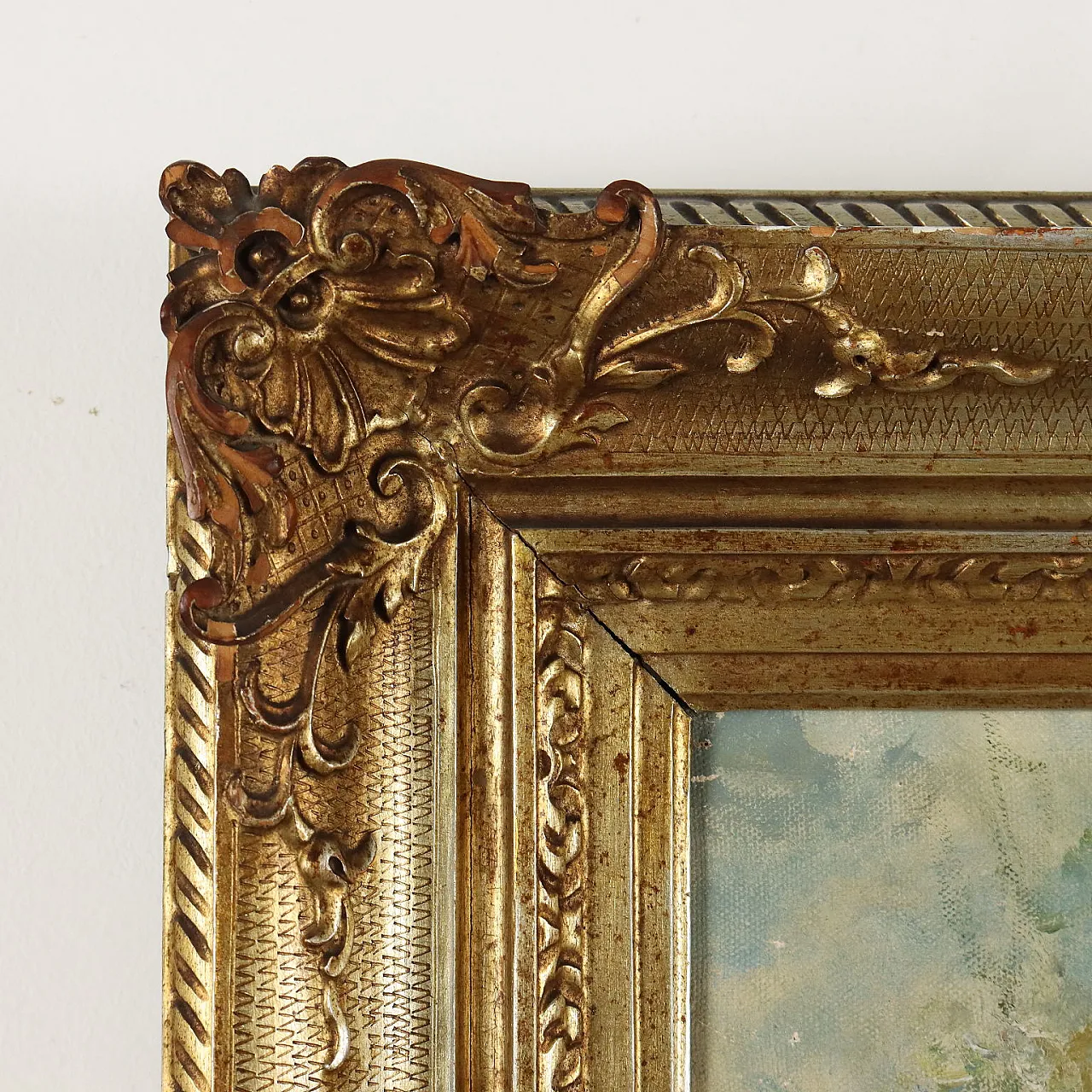 Paesaggio di campagna di Ivan Karpoff, olio su tela, anni '30 9