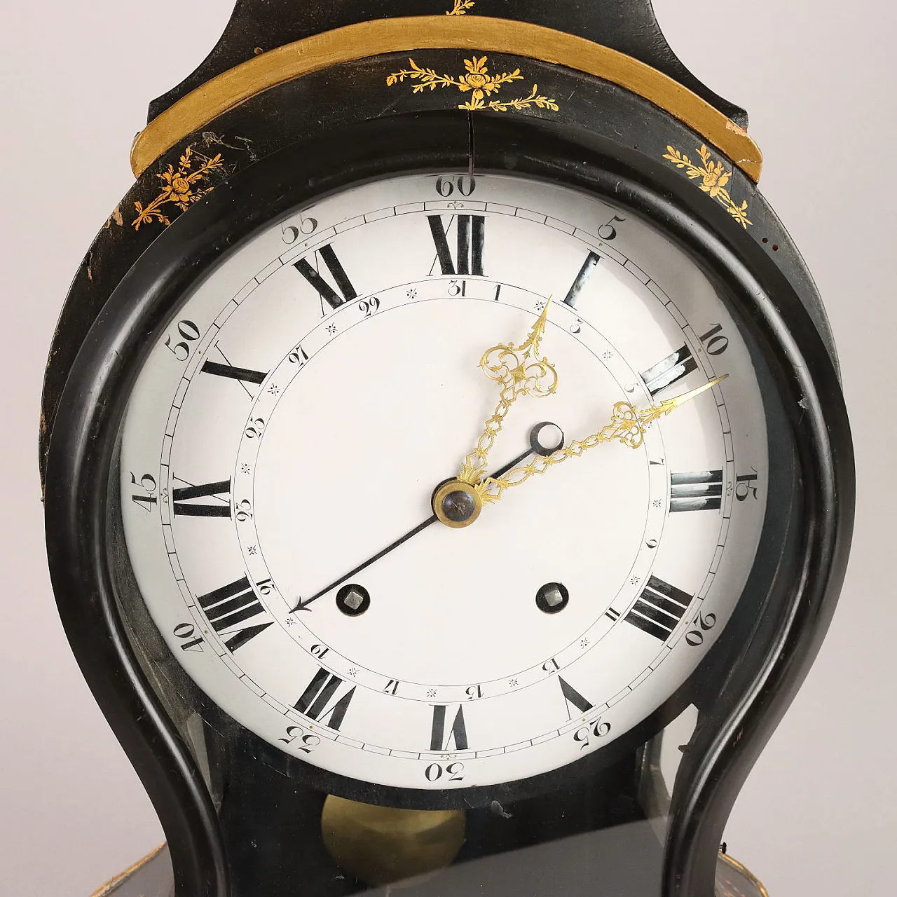 Orologio a pendola Neuchateloise  in legno ebanizzato, '800 3