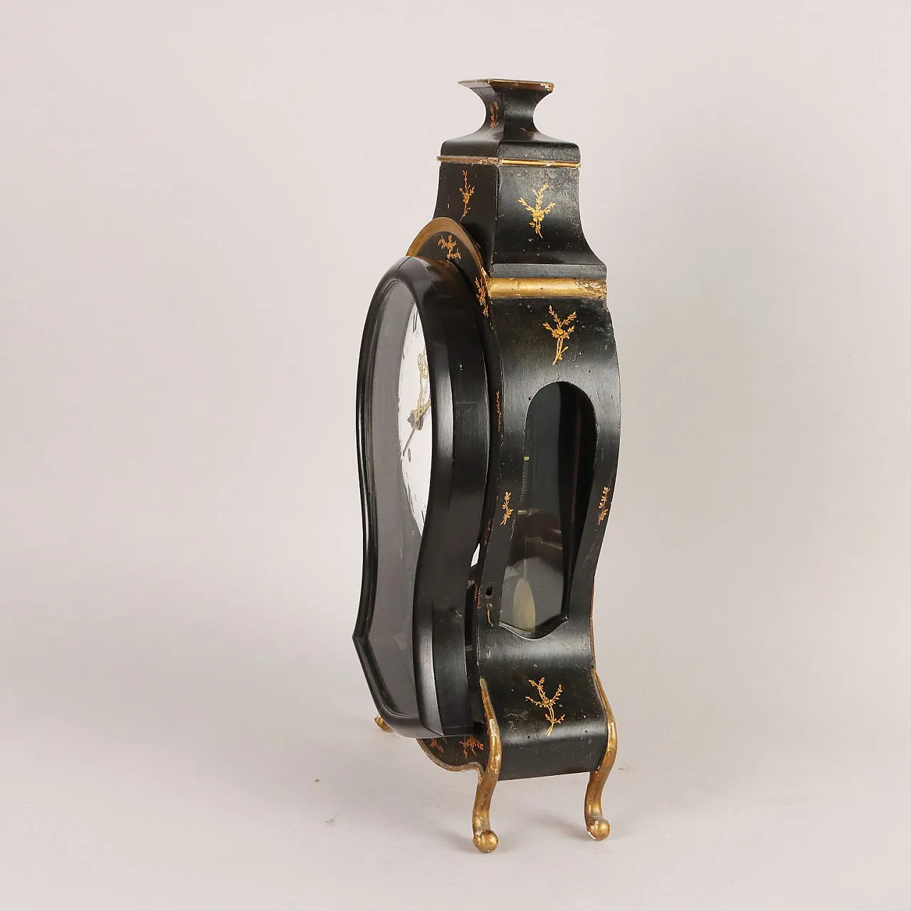 Orologio a pendola Neuchateloise  in legno ebanizzato, '800 6