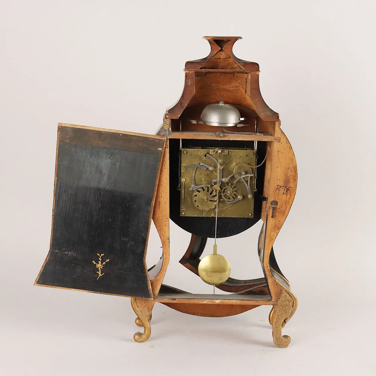 Orologio a pendola Neuchateloise  in legno ebanizzato, '800 9