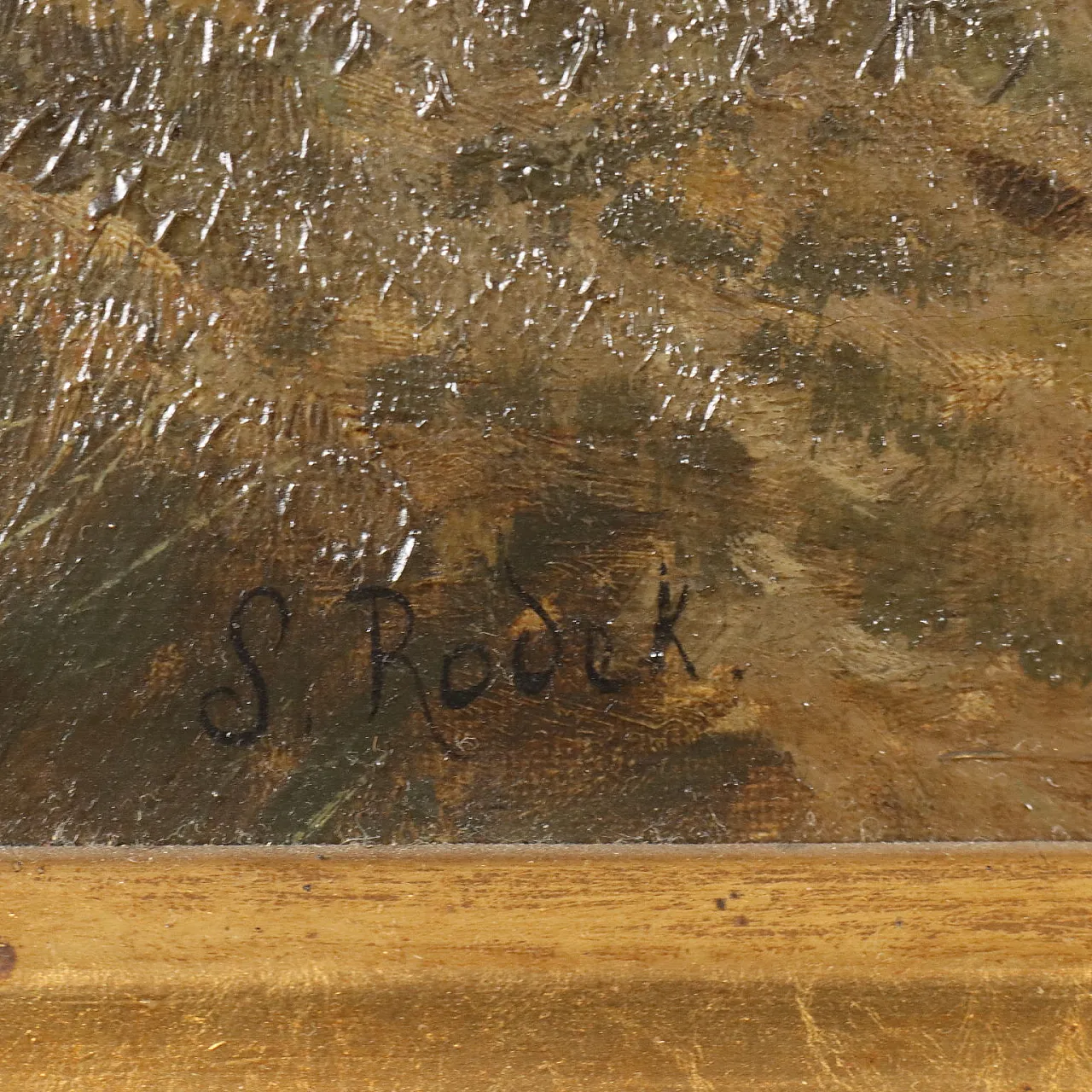 Paesaggio con casa sul lago, olio su tela 7