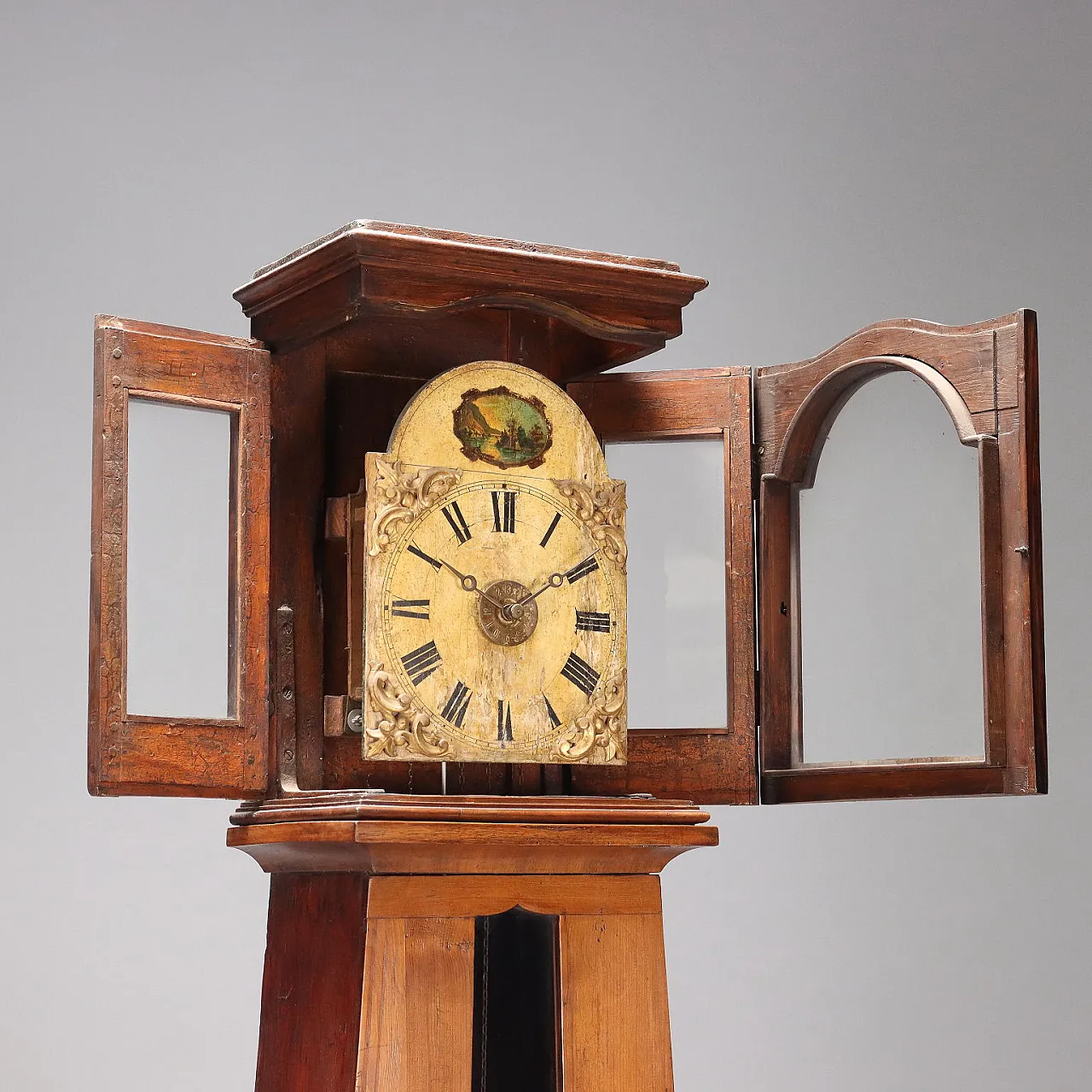 Morbier grandfather clock in walnut spruce, 19th century 4