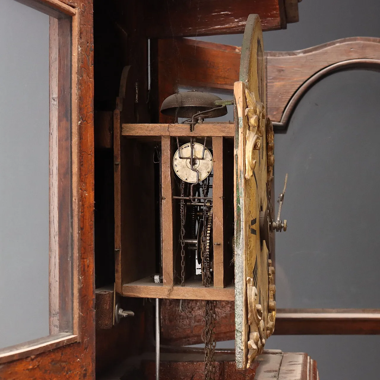 Morbier grandfather clock in walnut spruce, 19th century 6