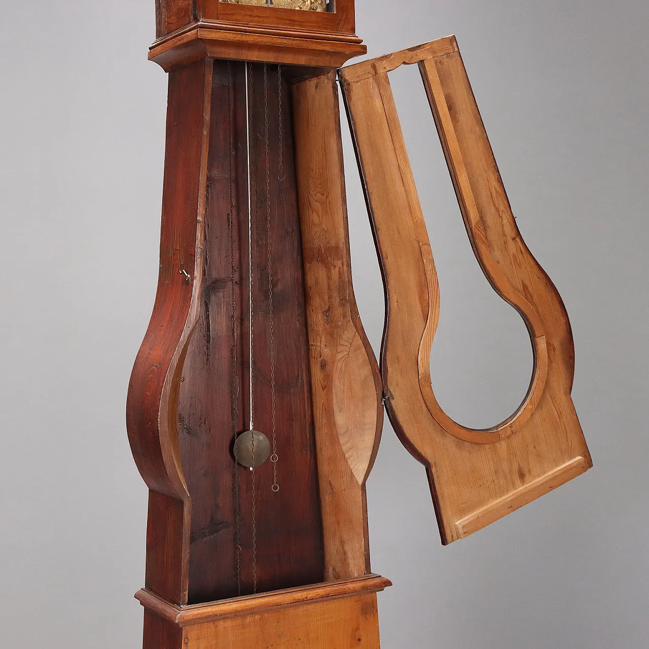 Morbier grandfather clock in walnut spruce, 19th century 8
