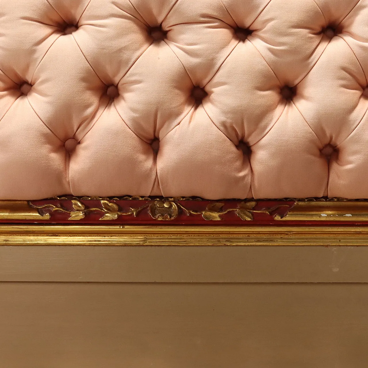 Wooden bed with capitonné finish, 20th century 7